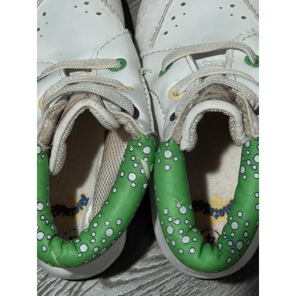 VTG 1999 Y2K Teletubbies White Infant Shoes Sz 4 Tinkie-Winkie Dipsy Lala Po